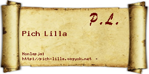 Pich Lilla névjegykártya